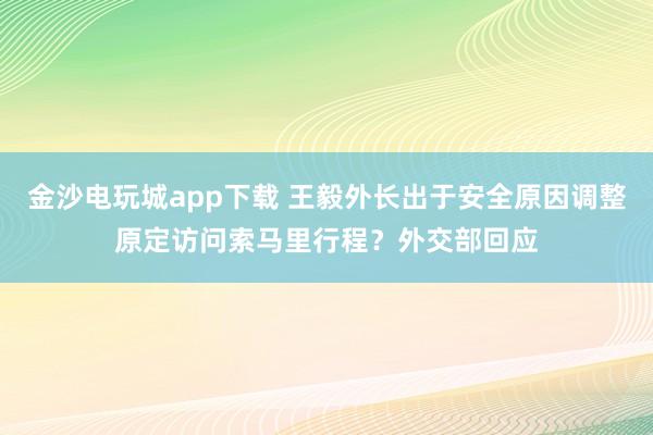 金沙電玩城app下載 王毅外長出于安全原因調(diào)整原定訪問索馬里行程?外交部回應(yīng)