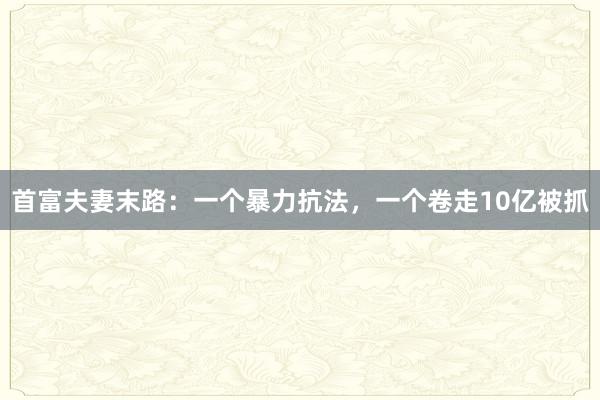 首富夫妻末路:一個暴力抗法,一個卷走10億被抓